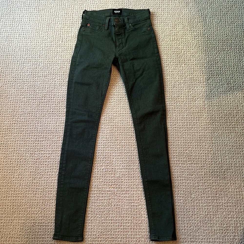 Hudson Nico Super Skinny Mid-Rise Jeans in Hunter Green